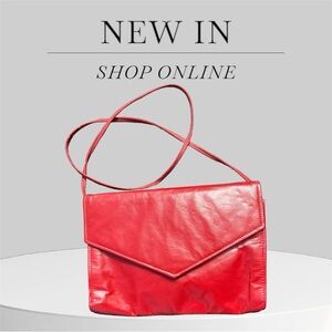 Vintage red leather crossbody bag